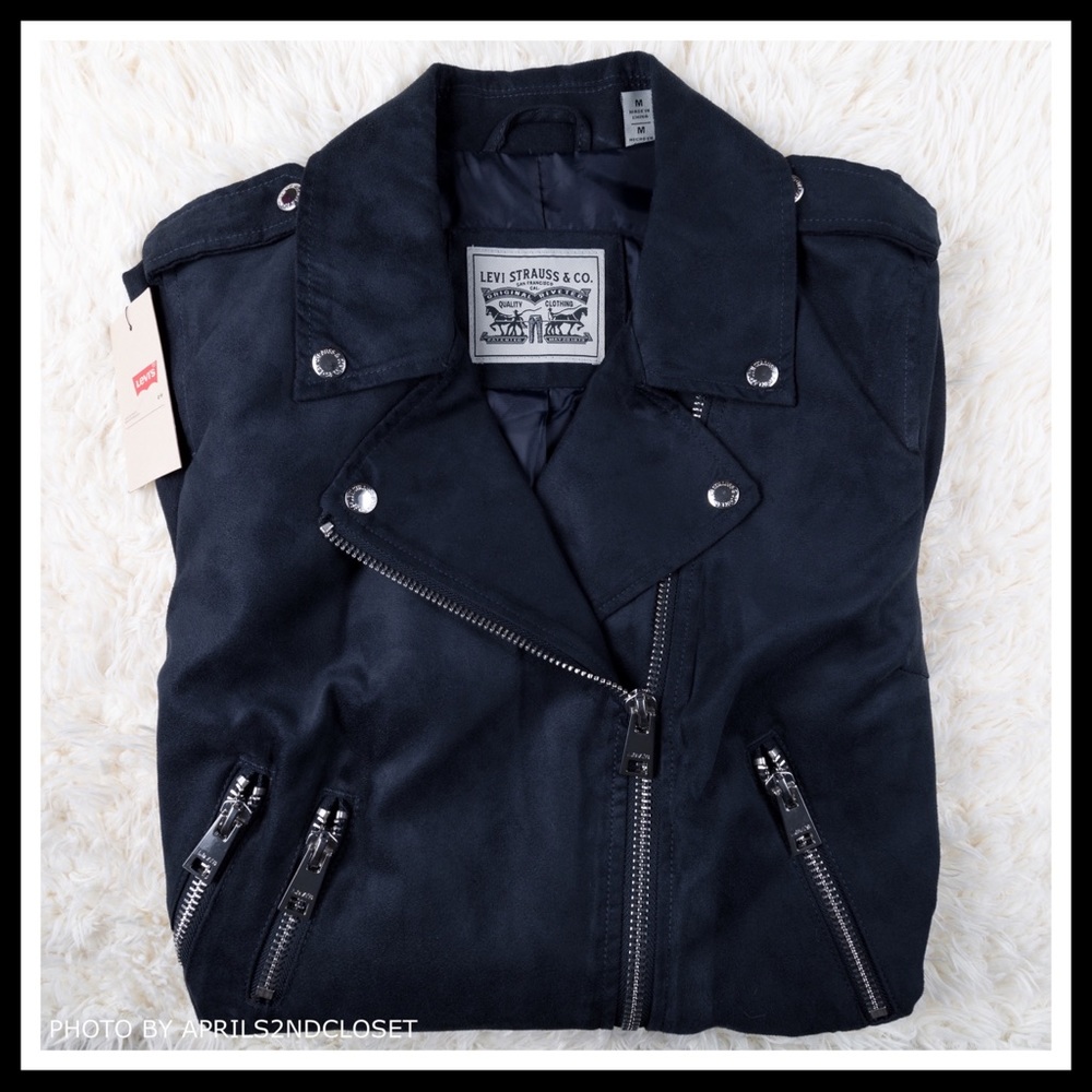 LEVI’S MOTO JACKET VEGAN SUEDE BOMBER A3C - Picture 6 of 8